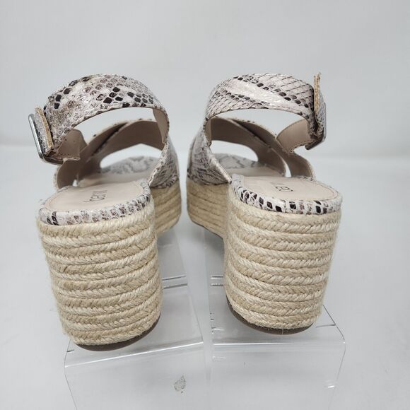 Bar III Wedge Espadrille Womens 11 Beige Bianka Slingback Strap Sandals Snake - Picture 6 of 8